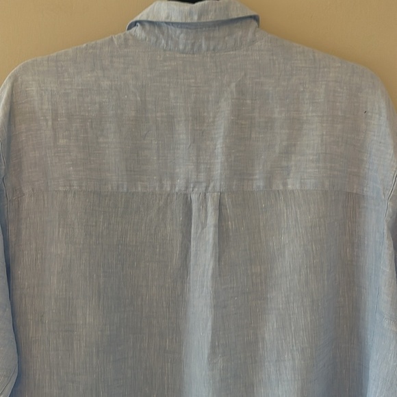 J. McLaughlin Womens Light Blue Fallon 100% Linen Popover Tunic Top Sz Small - Picture 10 of 12